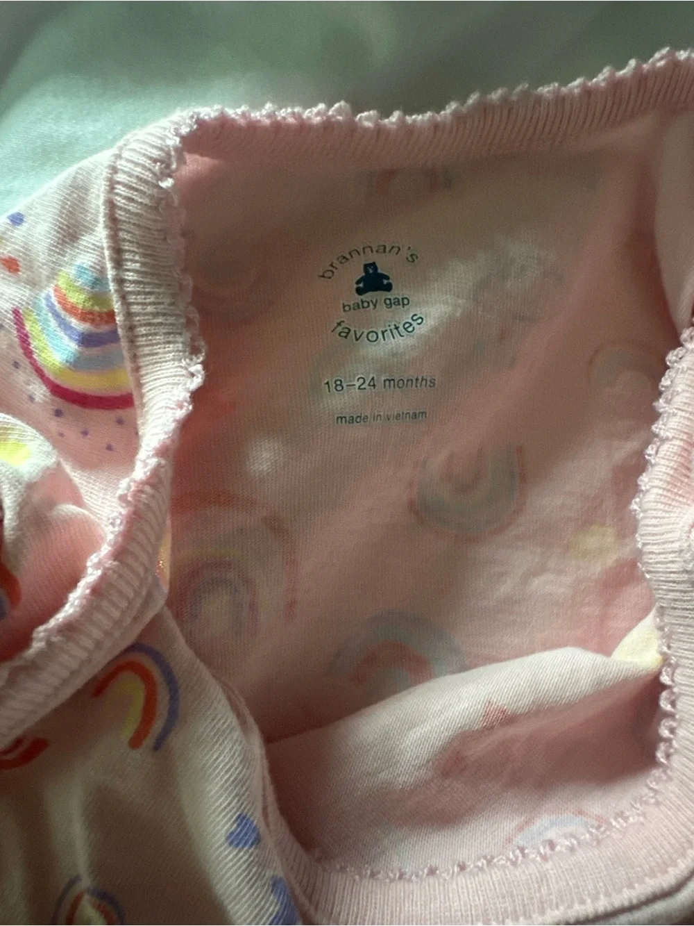 Baby Gap Pink Rainbow Baby Onesie with Black Baby Shorts